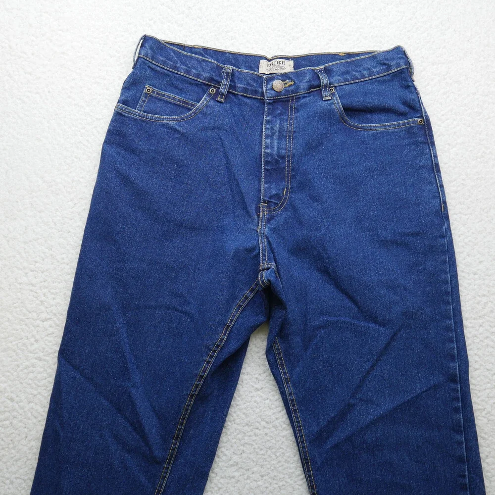 Duke Haband Jeans Mens 32x29 Straight Fit Blue Denim Classic High Rise Stretch